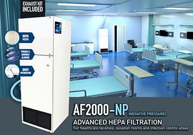 BP2000-NP | HEPA FILTRATION Negative Pressure Ready or Recirculating Air For healthcare facilities, isolation rooms and infection control areas 