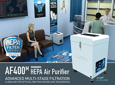 Certified HEPA AIR PURIFIER CLEAN AIR FOR OFFICES, WAITING ROOMS AND RESIDENCES