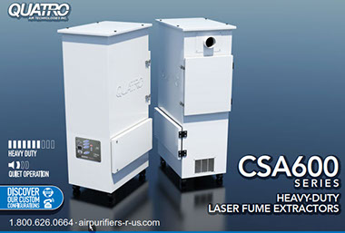 CSA600 Series Heavy Duty Laser Fume, Dust, Chemical Odor Extractor Air Filtration System