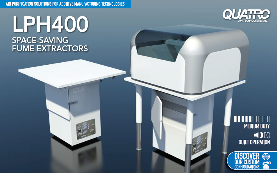 LPH400 Fume Extractor for 3D printing, space-saver model