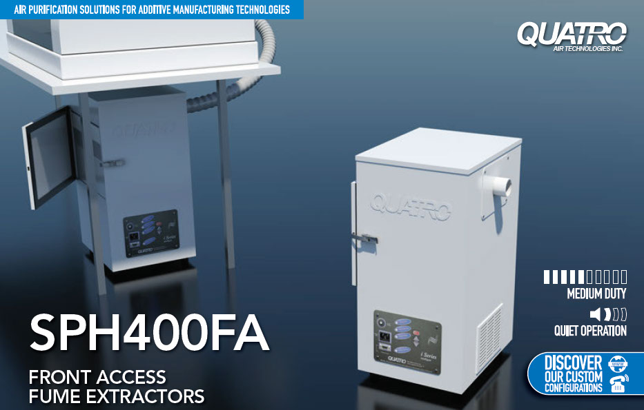 SPH400FA Front Access Fume Extractor for 3D Printing and Additive Manufacturing Technologies