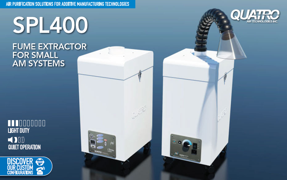 SPL400 Fume Extractor for 3D Printing and Additive Manufacturing Technologies, AM, AMT