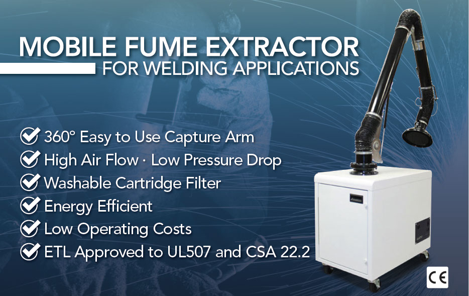 Weldair mobile, portable fume extractor for light to medium duty welding